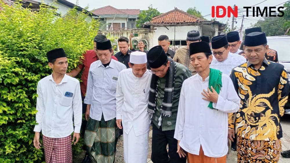Inin Nastain IDN Times/ Mahfud disambut para Kyai Pondok Pesantren Babakan