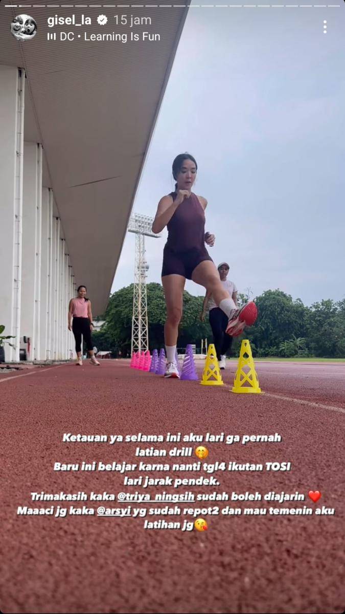 potret Gisella Anastasia berlatih atletik (instagram.com/gisel_la)