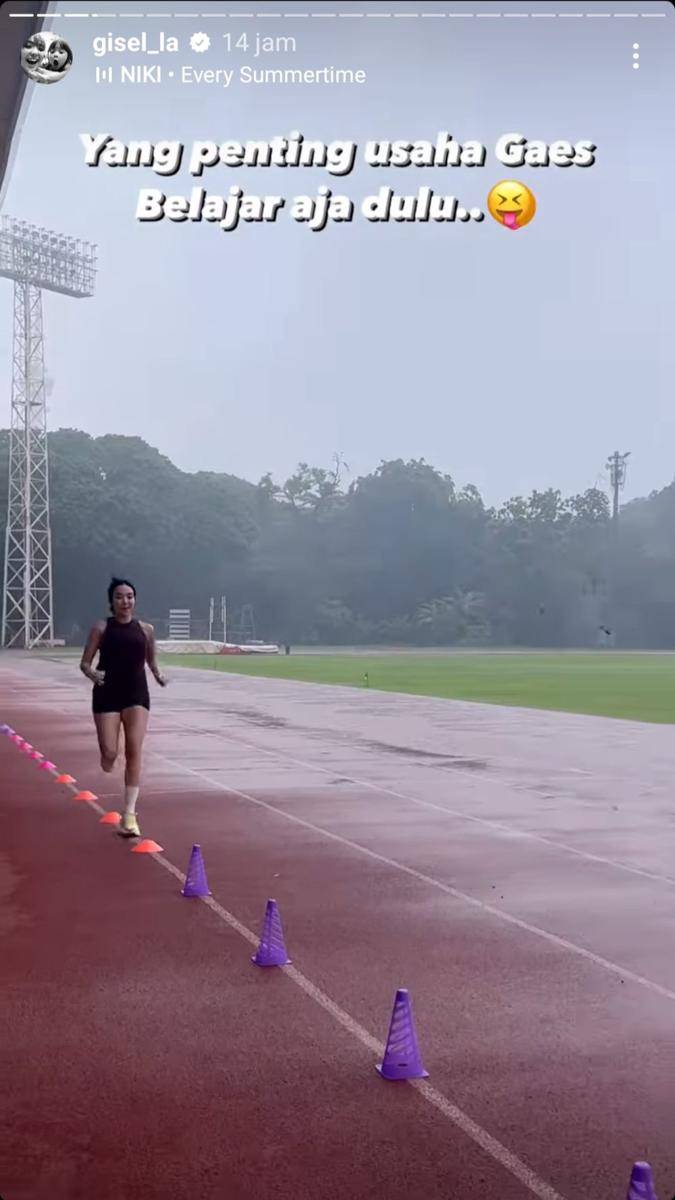potret Gisella Anastasia berlatih atletik (instagram.com/gisel_la)