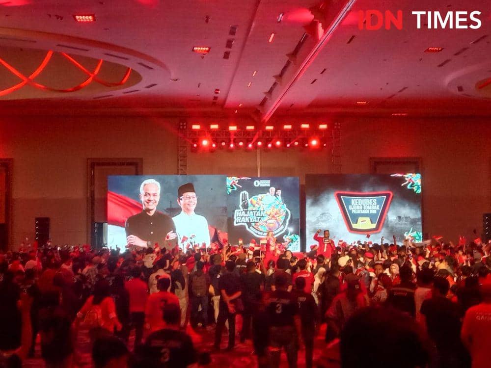 Ganjar Pranowo menggelar kampanye akbar di Makassar, Sulawesi Selatan (Sulsel), Selasa (30/1/2024). IDN Times/Ashrawi Muin