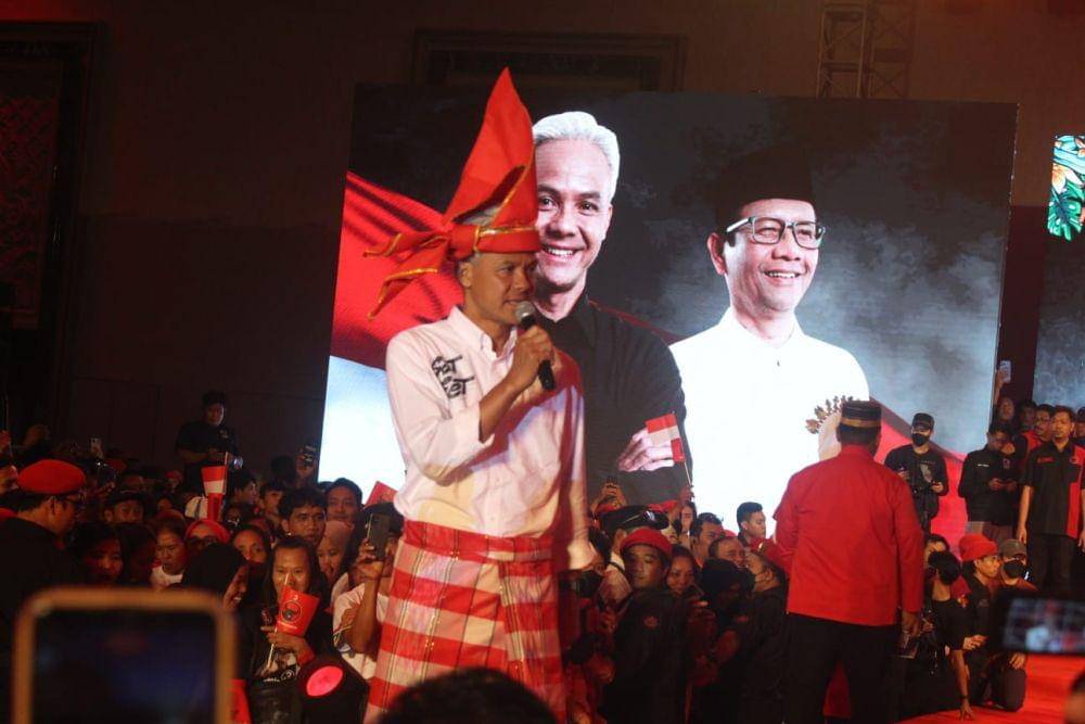 Calon presiden nomor urut 3, Ganjar Pranowo kampanye akbar di Makassar, Sulawesi Selatan (Sulsel), Selasa (30/1/2024)/Istimewa