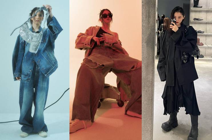 padu padan outfit oversize ala Han So Hee (instagram.com/xeesoxee)
