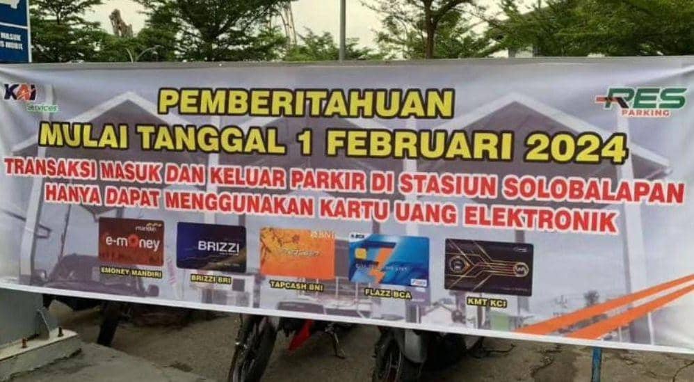 Stasiun Solo Balapan Terapkan Parkir Elektronik Mulai 1 Februari 2024