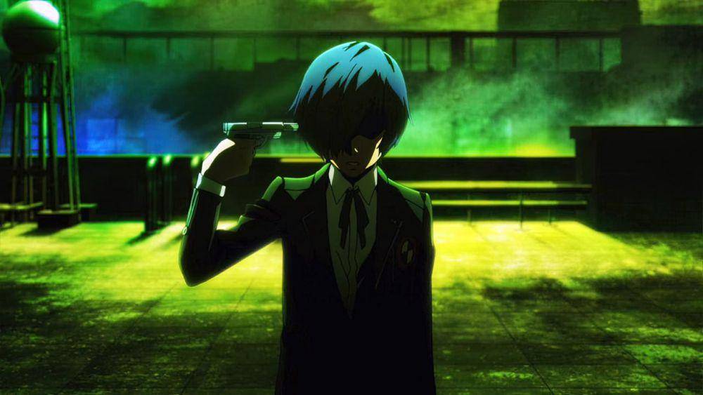 Penggunaan alat pemanggil Persona di Persona 3, mirip seperti upaya bunuh diri. (dok. AIC ASTA/Persona 3 The Movie: #1 Spring of Birth)