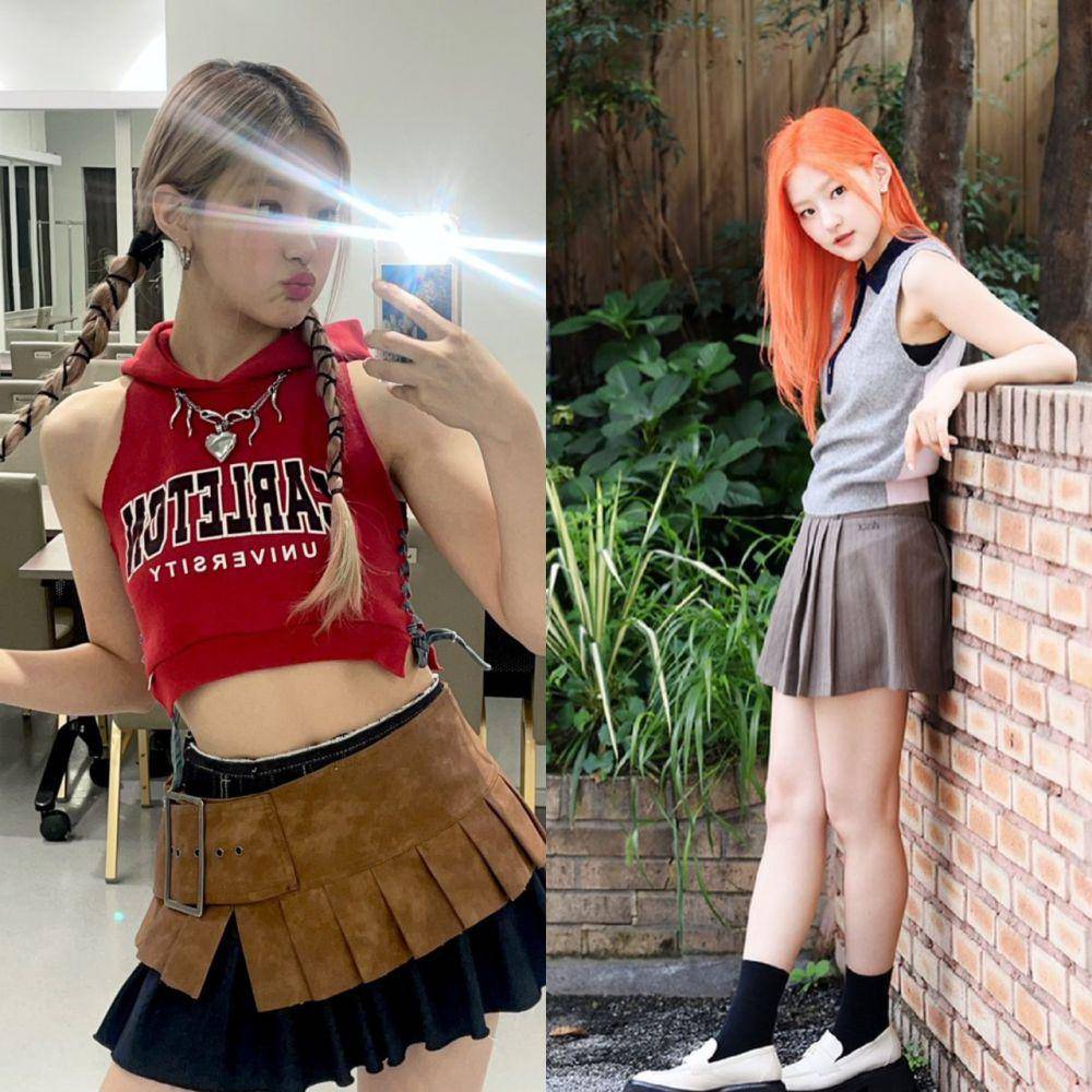 OOTD Mini Pleated Skirt ala Haneul KISS OF LIFE (twitter.com/KISSOFLIFE_S2 | JoyNews24/Jeong So Hee)