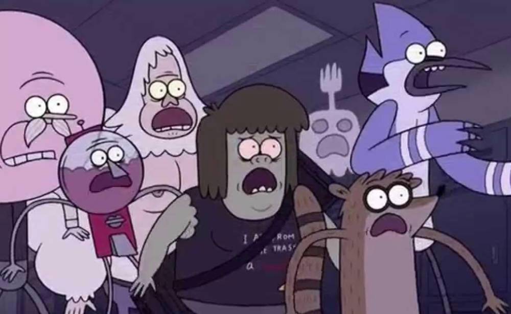 Karakter Regular Show yang mengalami time travel (dok. Warner Bros/Regular Show: The Movie)