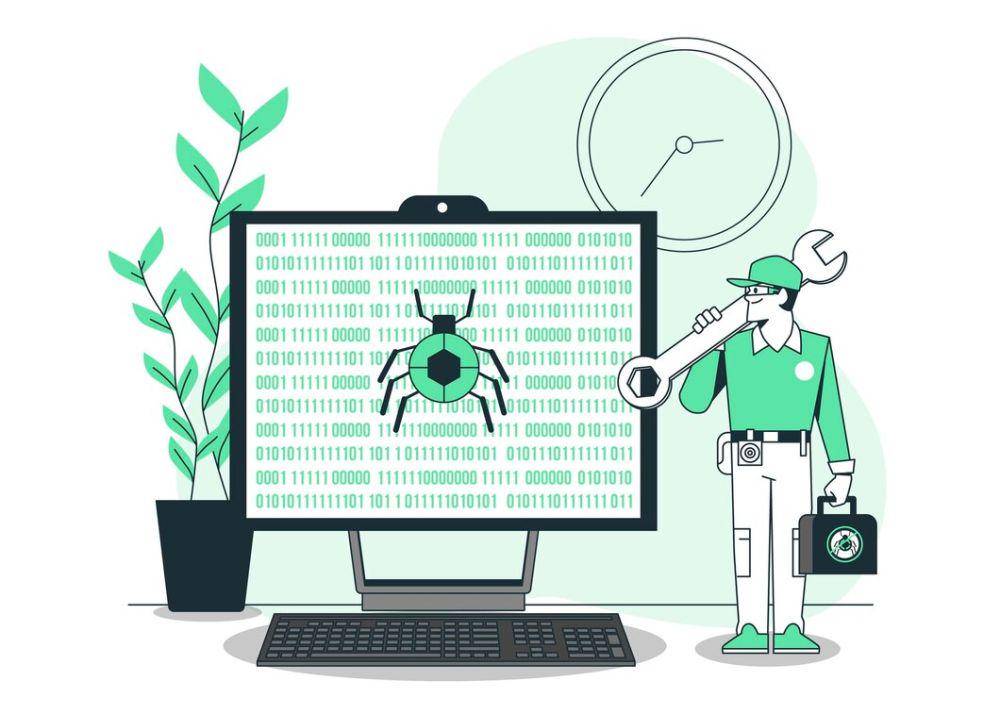 ilustrasi bug komputer (freepik.com/storyset)