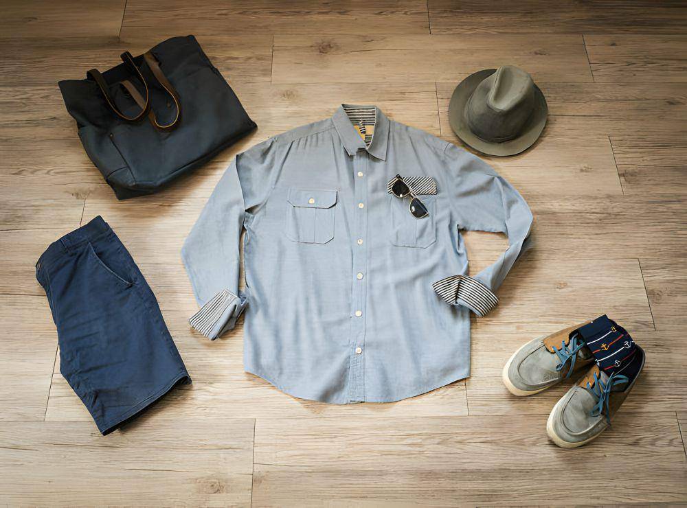 ilustrasi kemeja regular fit dipadukan dengan fashion lain (istockphoto.com/JHK2303)