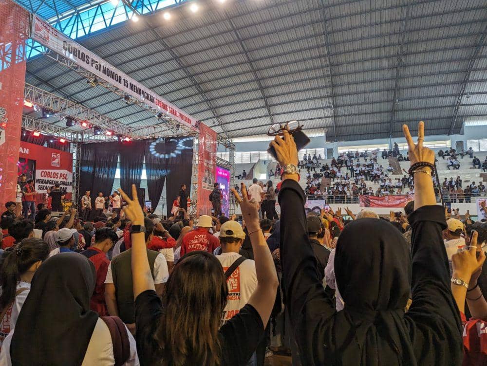 Kampanye PSI di GOR Ken Arok Malang. (IDN Times/Rizal Adhi Pratama)