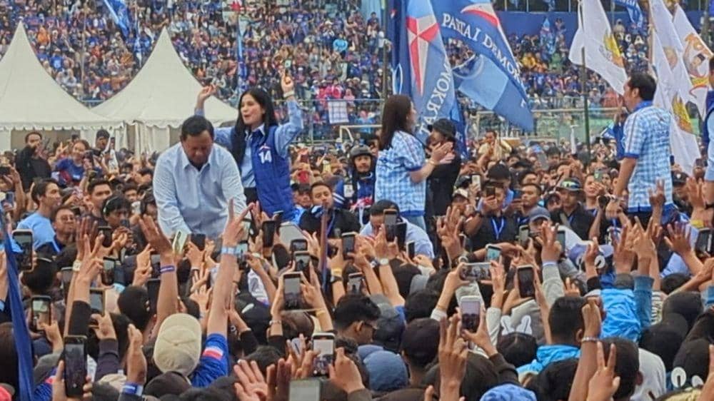 Prabowo Subianto saat menghadiri Kampanye Akbar Partai Demokrat di Malang. (IDN Times/Rizal Adhi Pratama)