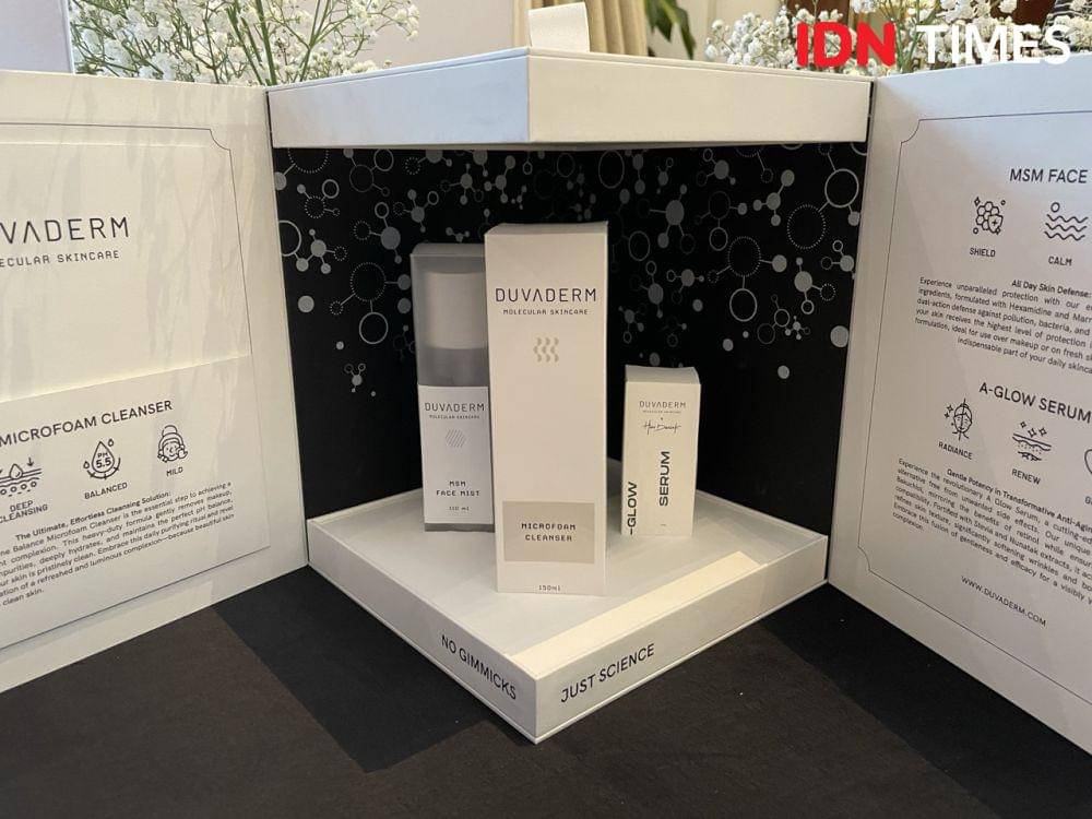 Peluncuran dan Press Conference Duvaderm Molecular Skincare' pada Kamis (31/1/24). (IDNTimes/Dina Fadillah Salma)
