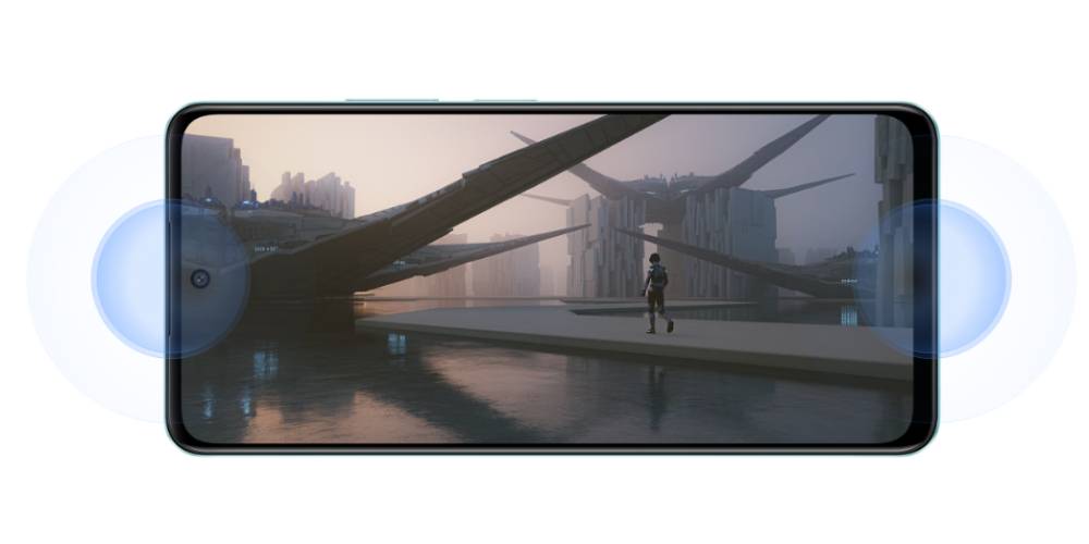 ilustrasi OPPO A79 5G dengan speaker stereo (oppo.com)