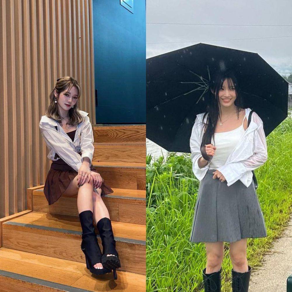 styling kemeja ala Jisun dan Hayoung fromis_9 (instagram.com/rosieline_ | instagram.com/shy9_29)