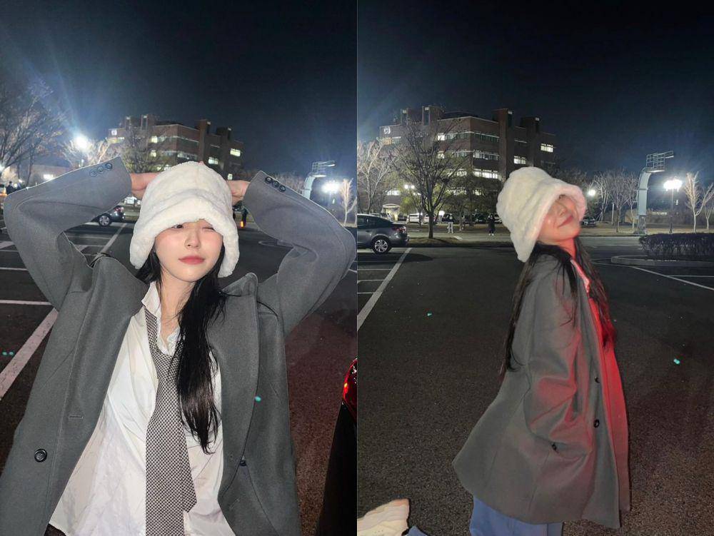 styling kemeja ala Jiheon fromis_9 (instagram.com/jiheonnibaek)