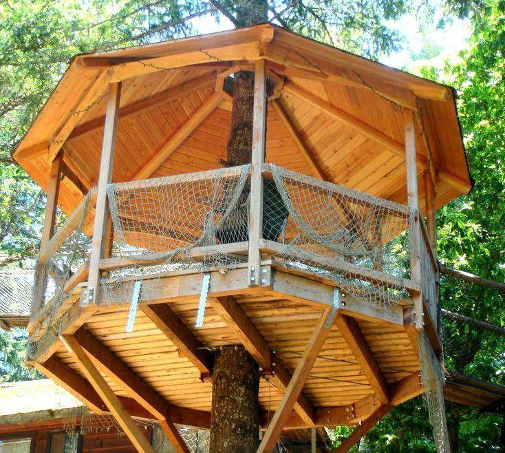 ilustrasi rumah pohon sederhana. (pinterest.com/TheImpressionThatIGet)