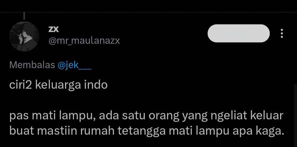 celetukan tentang ciri khas keluarga Indonesia (x.com/mr_maulanazx)