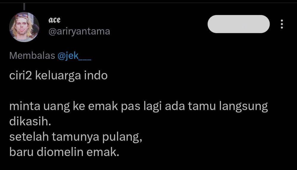 celetukan tentang ciri khas keluarga Indonesia (x.com/ariryantama)