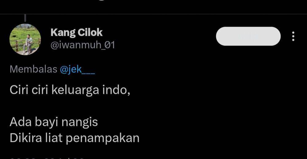 celetukan tentang ciri khas keluarga Indonesia (x.com/iwanmuh_01)