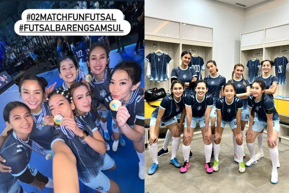 7 Potret Kirana Larasati Ikut Tanding Bola, Antar Tim Jadi Juara!