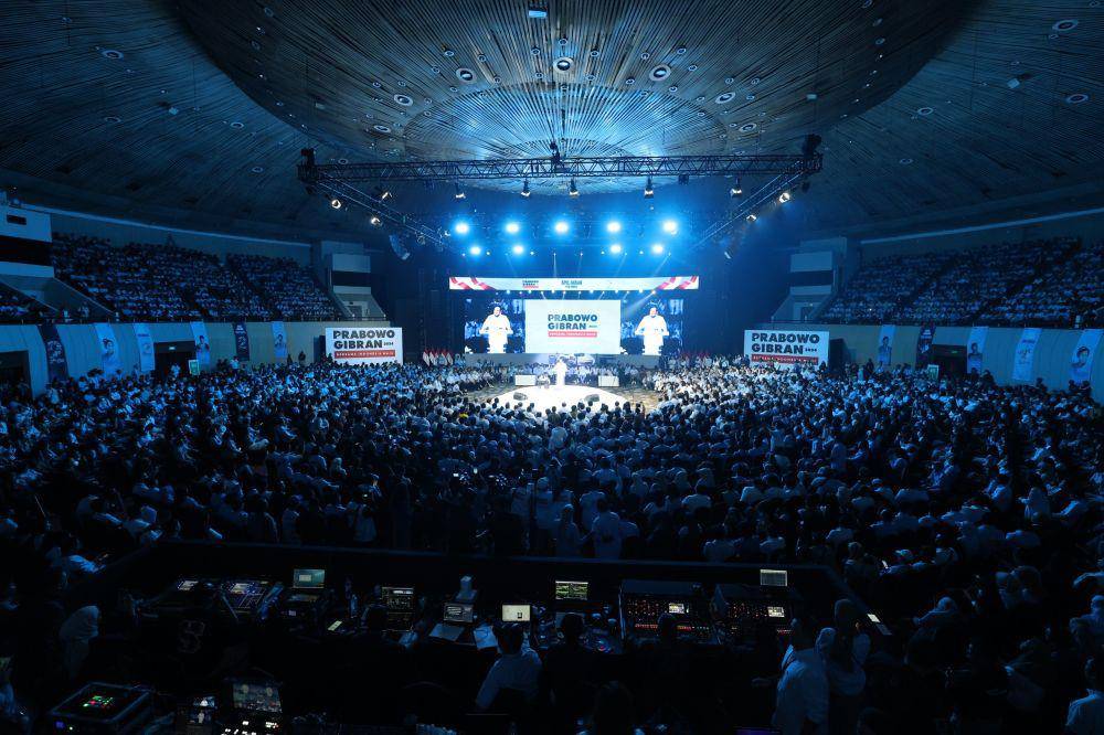 Suasana acara apel akbar bersama relawan muda TKN di JCC Senayan, Jakarta, Jumat, (2/2/2024). (Dok. TKN Prabowo-Gibran)