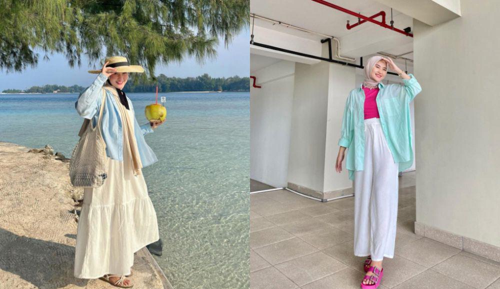 9 Ide Styling Shirt Outer ala Intan Ghazella, Cheerful!