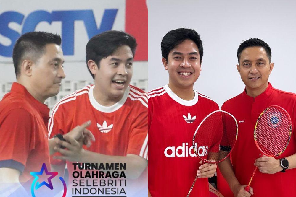7 Potret Jerome Jadi Partner Badminton Ricky Subagja di TOSI