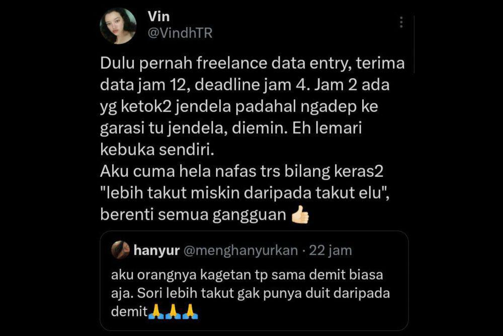 7 Tweet Kocak Pengalaman Diganggu Setan Pas Begadang, Malah Emosi