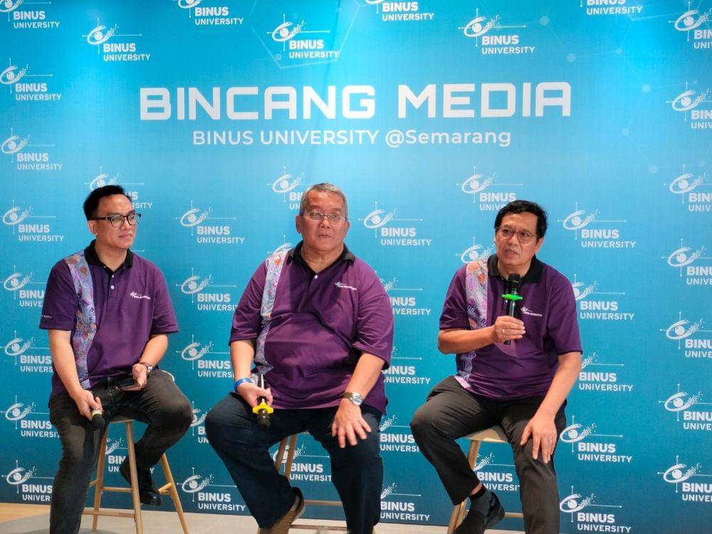 Jajaran direksi Binus University saat menjelaskan keunggulan kampusnya menghadapi era 4.0. (IDN Times/Fariz Fardianto (