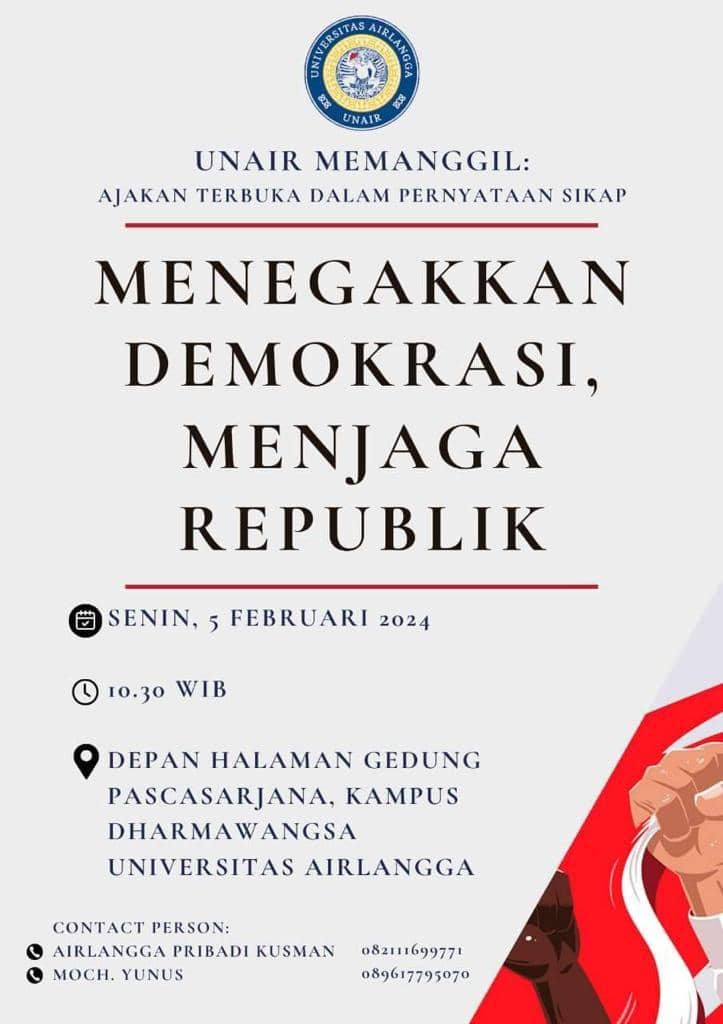 Unair Akan Keluarkan Pernyataan Sikap Soal Pemilu