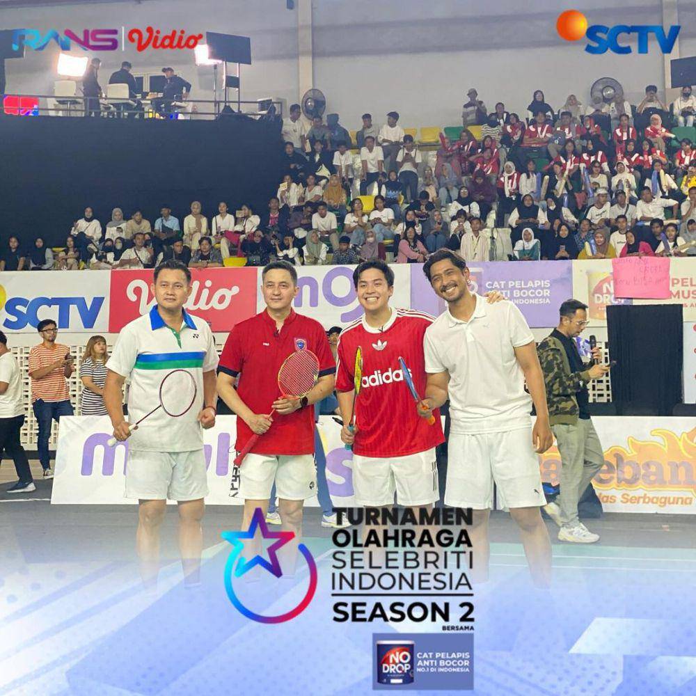 potret Jerome Polin dan Ricky Subagja tanding bandimton lawan Arya Saloka dan Candra Wijaya (instagram.com/sctv)