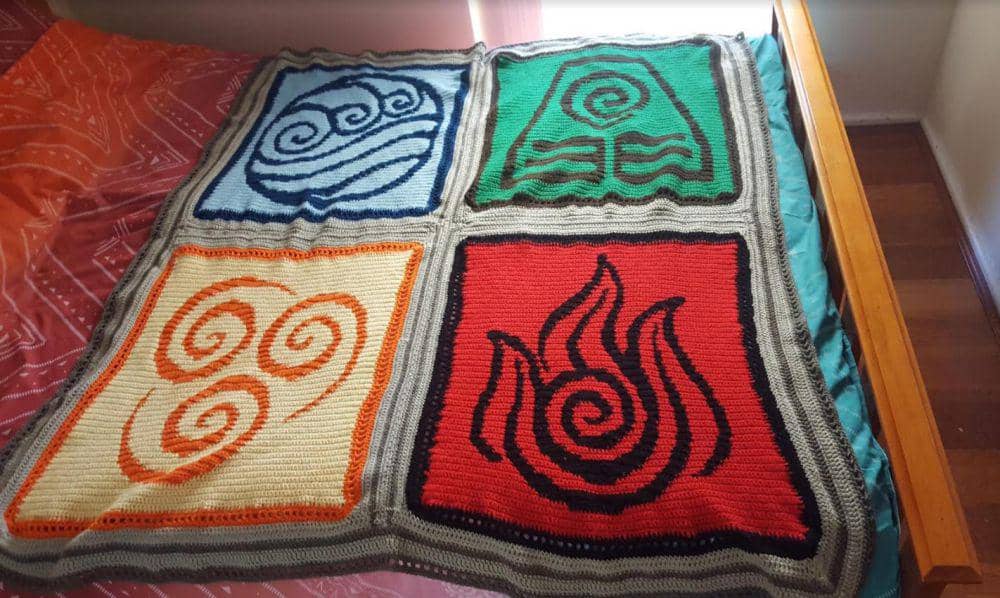 potret rajutan tangan bertema Avatar: The Last Airbender (reddit.com/user/Awkward_apple)