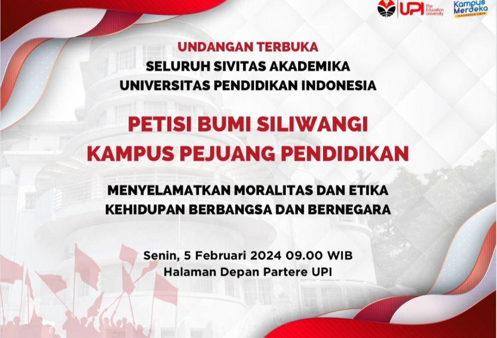 Civitas Akademika UPI Bakal Gelar Seruan Agar Pemilu 2024 Bisa Netral