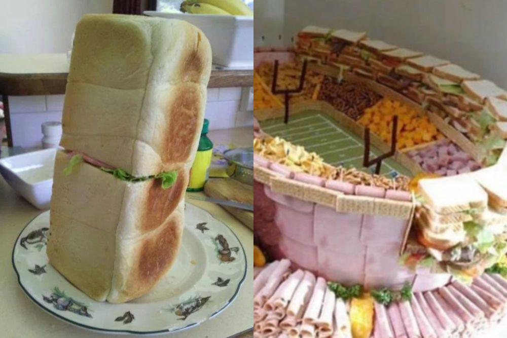 7 Potret Kocak Sandwich dengan Bentuk Penyajian Gak Biasa, Nyeleneh!