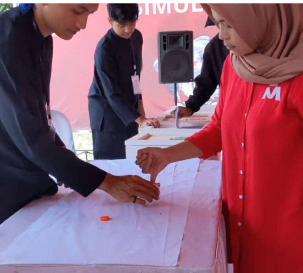Simulasi Pencoblosan Pemilu 2024 di KBB. (Istimewa)