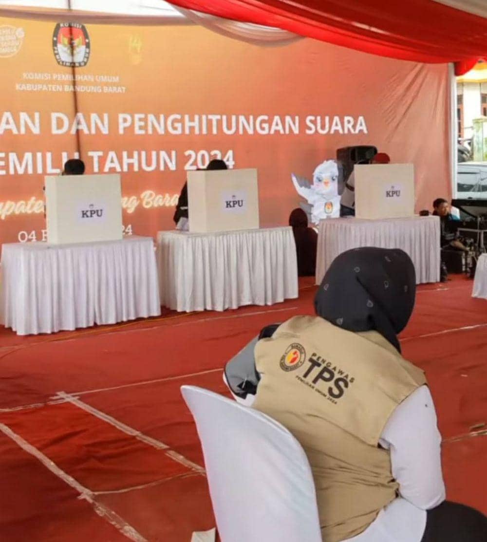 Simulasi Pencoblosan Pemilu 2024 di KBB. (Istimewa)