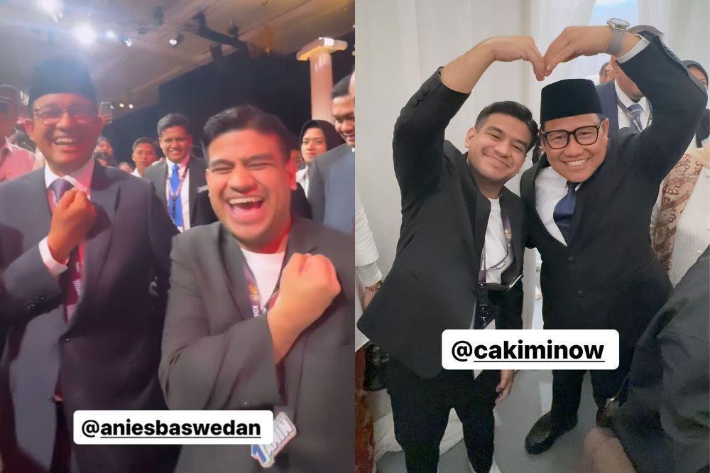 7 Potret Fadil Jaidi Nonton Langsung Debat Pilpres, Dukung AMIN