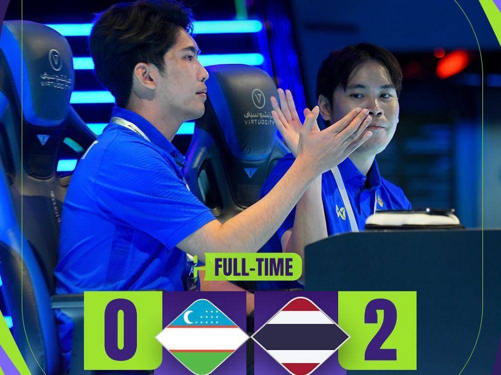 Thailand usai mengalahkan Uzbekistan pada fase quarter final AFC eAsian Cup 2023 Qatar. (instagram.com/afcasiancup)