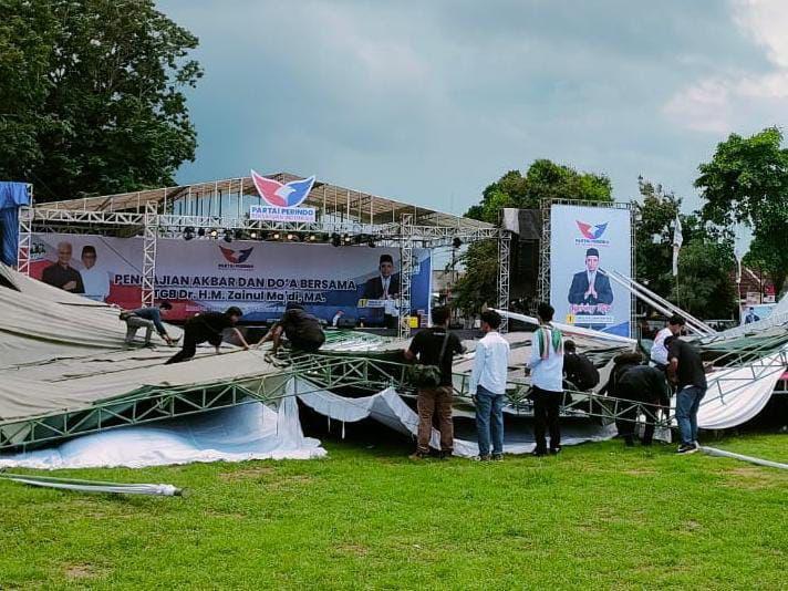 Doa Bersama untuk Ganjar di Lombok, Tenda Roboh Disapu Puting Beliung