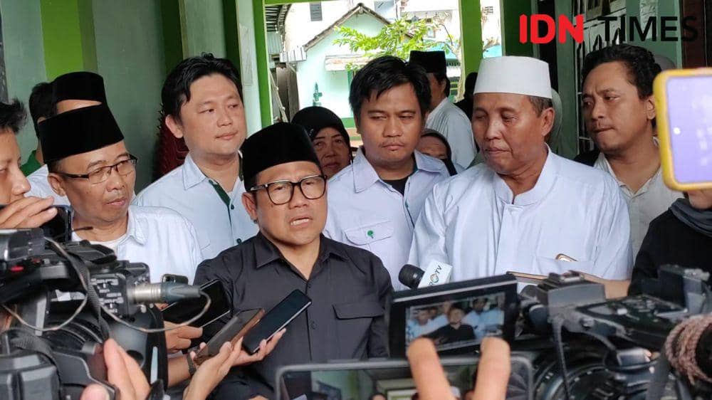 Cawapres nomer urut 01, Muhaimin Iskandar saat kampanye di Solo. (IDN Times/Larasati Rey)