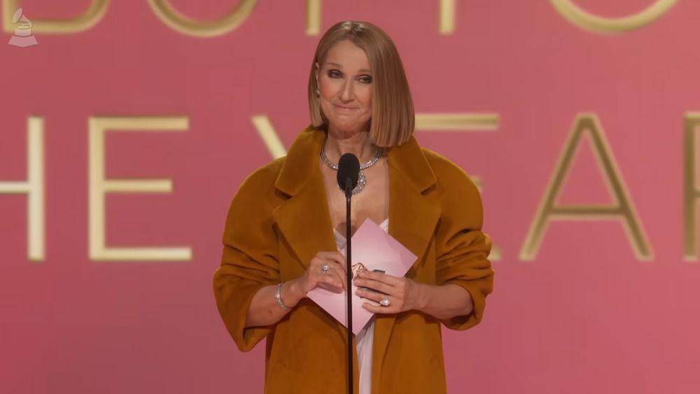Celine Dion mengumumkan pemenang Album of the Year. (youtube.com/@RecordingAcademy)