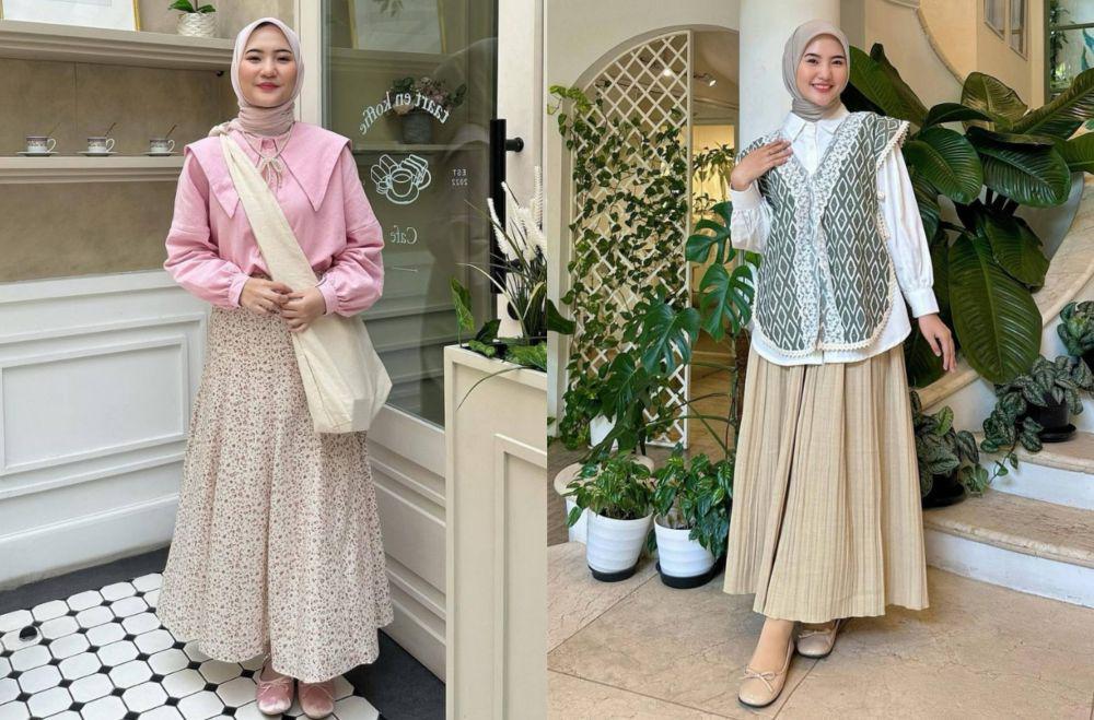 8 OOTD Kuliah Pakai Rok ala Intan Ghazella, Kekinian tapi Sopan!