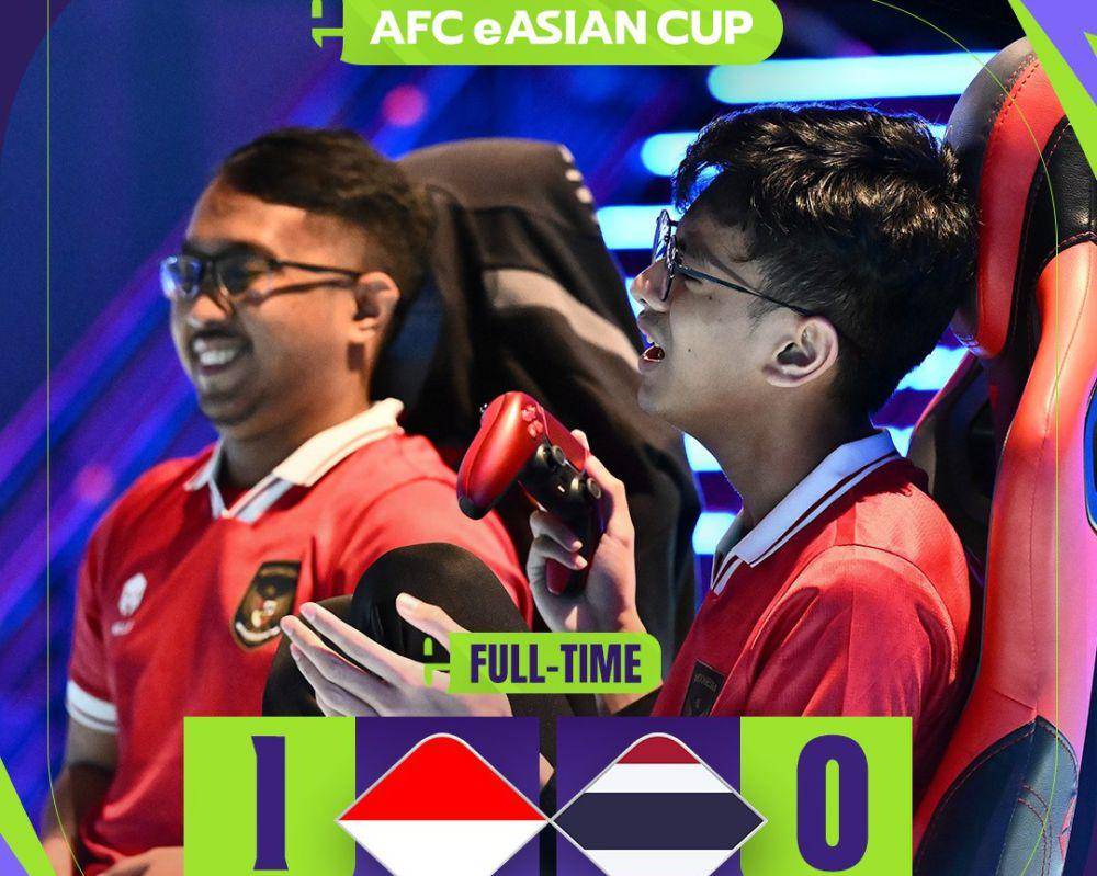Timnas Esports Indonesia dalam laga melawan Thailand pada fase semifinal AFC eAsian Cup 2023 Qatar. (instagram.com/afcasiancup)