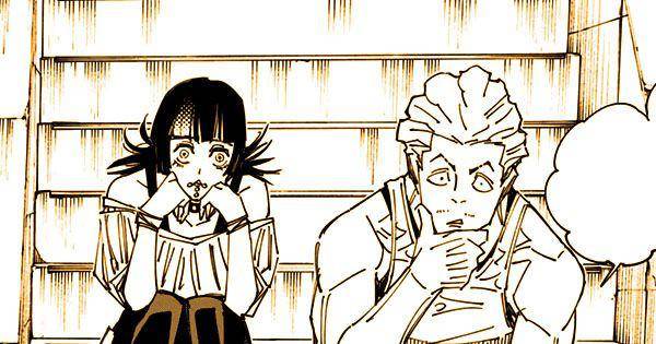 Reaksi Kirara dan Hakari saat mendengar kabar terbaru sekolah jujutsuo ( Dok. Shueisha / Jujutsu Kaisen )