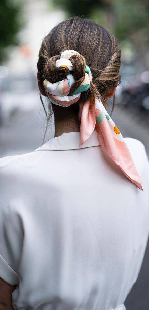 Gaya rambut scarf buns (Pinterest.com/fabmood.com)