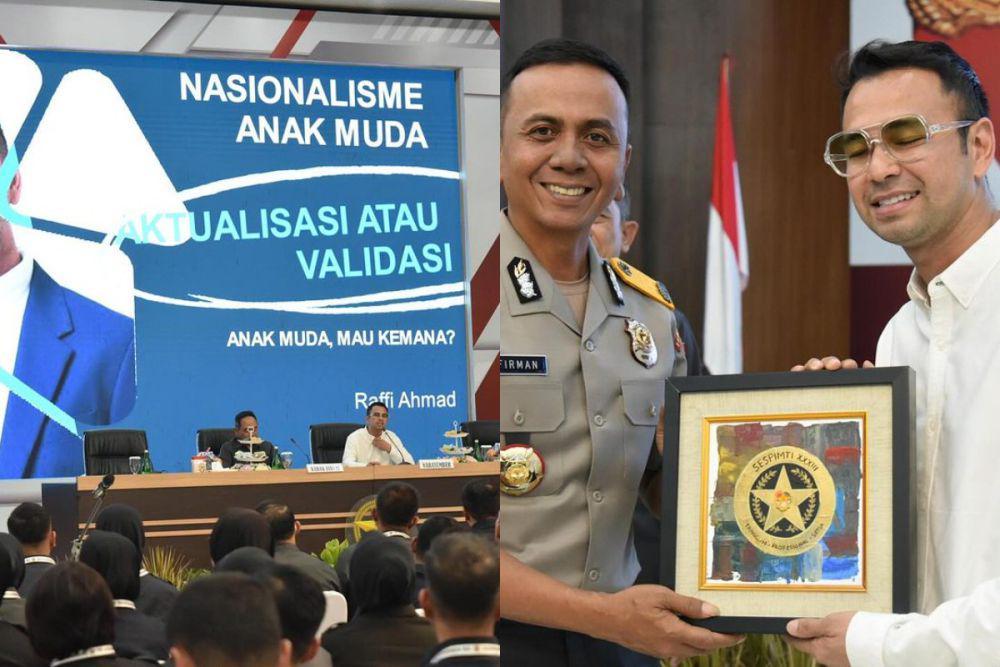 7 Potret Raffi Ahmad jadi Pembicara di Sespim Lemdiklat Polri, Keren!