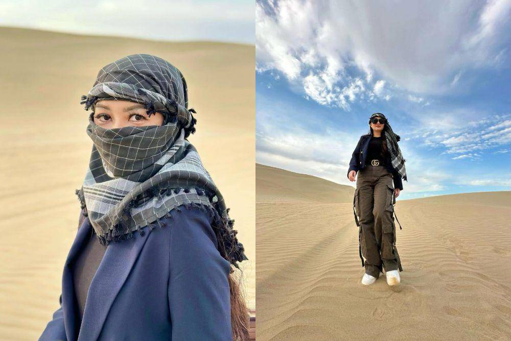 potret Fitri Carlina di gumuk pasir Qatar (instagram.com/fitricarlina)