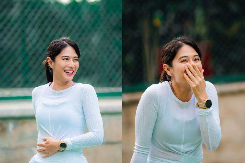 potret ekspresi Dian Sastro saat main tenis (instagram.com/therealdisastr)