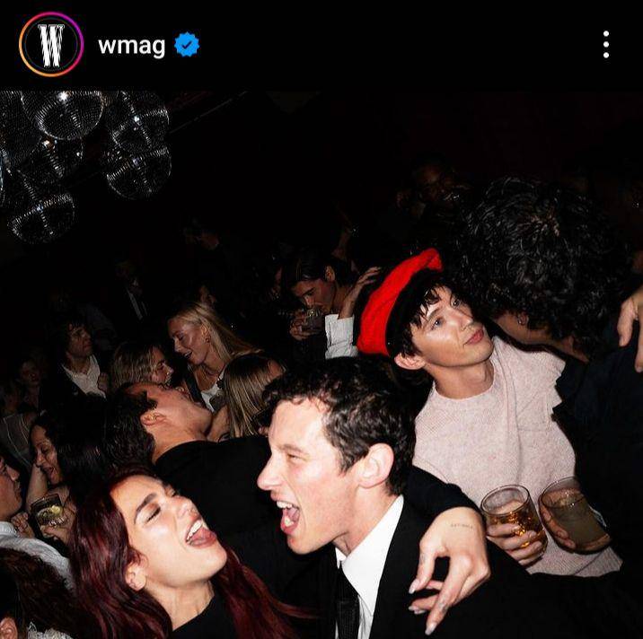 potret Dua Lipa dan Callum Turner di After Party Grammy 2024 (instagram.com/wmag)