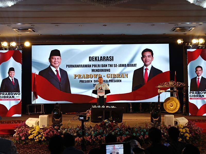 Ribuan Purnawirawan TNI/Polri di Jabar Deklarasi Dukung Prabowo-Gibran
