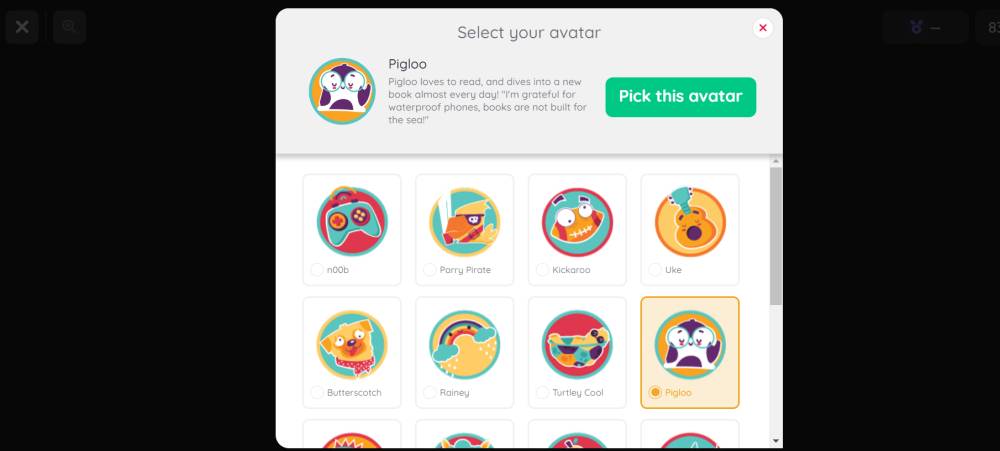 beberapa avatar dalam Quizizz (dok. pribadi/Helmi Elena)